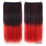 Extensie de par cu 5 Clips On delux dubla dreapta de 60 cm, Ombre Brunet cu Roscat HT1T113